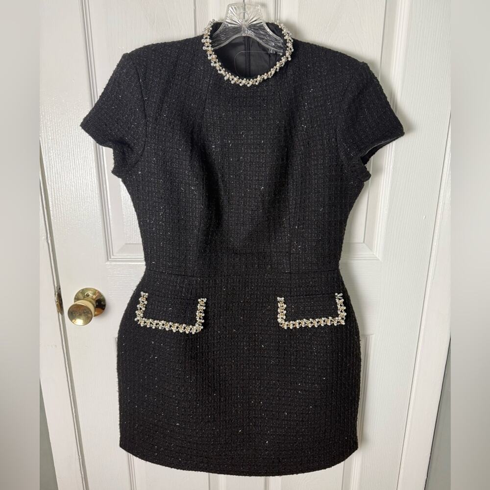 Nadine Merabi Simone Black Mini Dress 10 - Picture 2 of 8